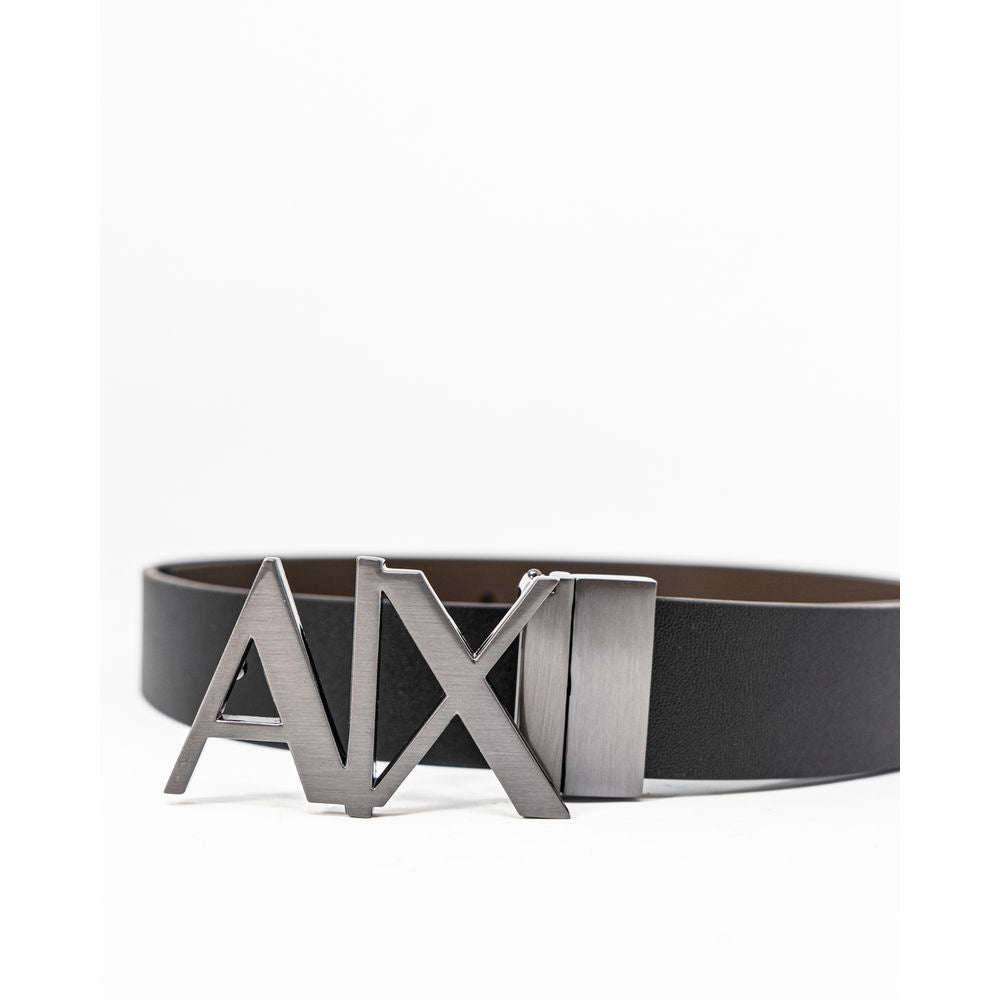 Armani Exchange Black Leather Belt