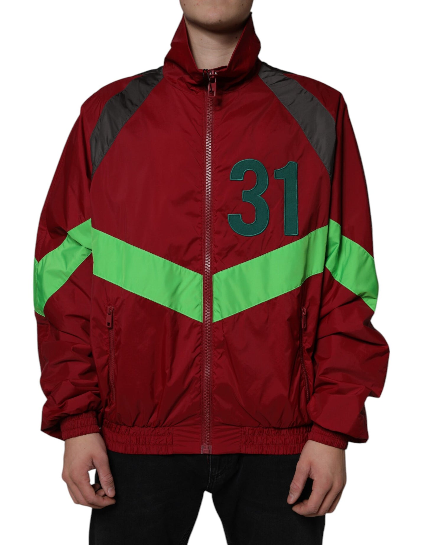 Dolce & Gabbana Multicolor Nylon Full Zip Windbreaker Jacket