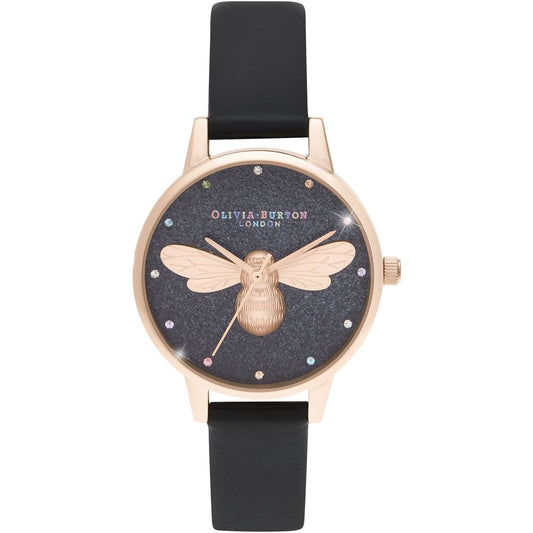 Olivia Burton Black Synthetic Leather Watch