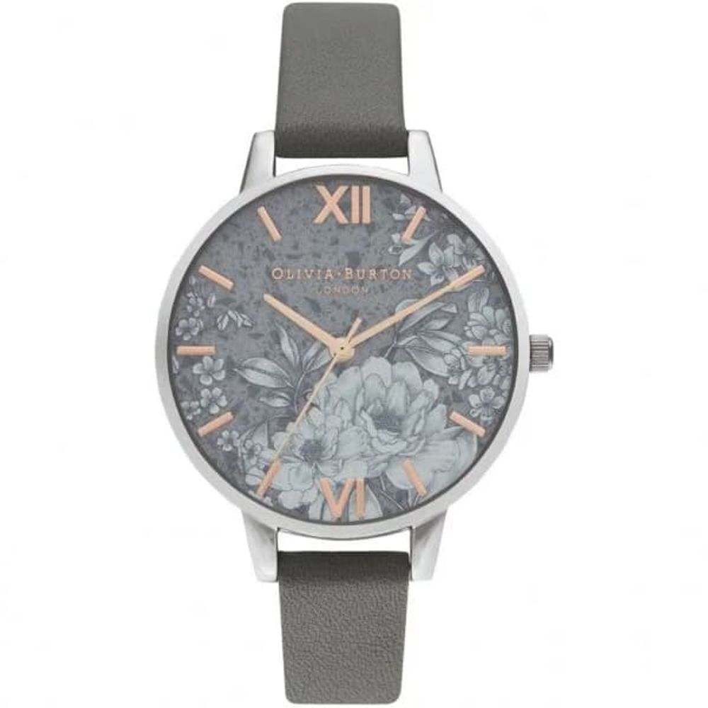 Olivia Burton Gray Synthetic Leather Watch