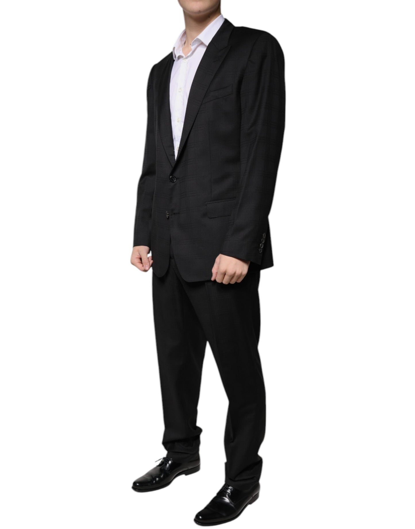 Dolce & Gabbana Black Wool Single Breasted Formal Suit