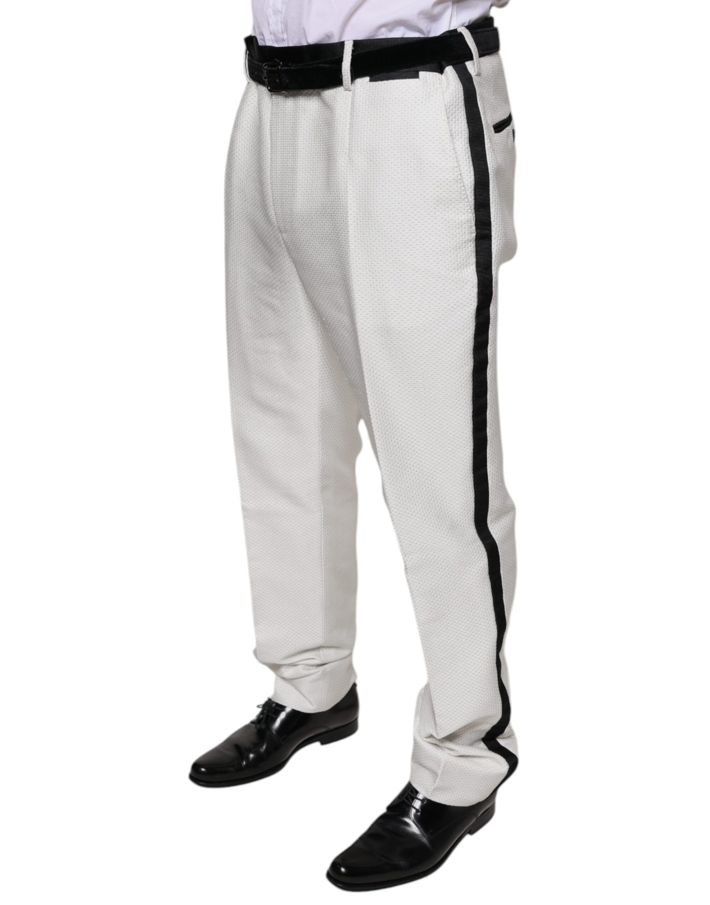 Dolce & Gabbana White Polyester Formal Dress Pants