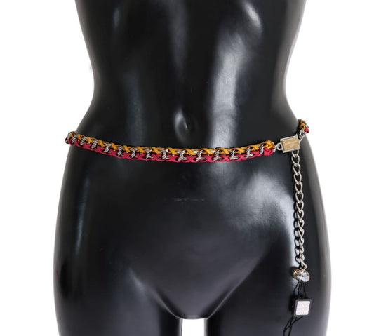Dolce &amp; Gabbana Eleganter mehrfarbiger, mit Kristallen verzierter Gürtel