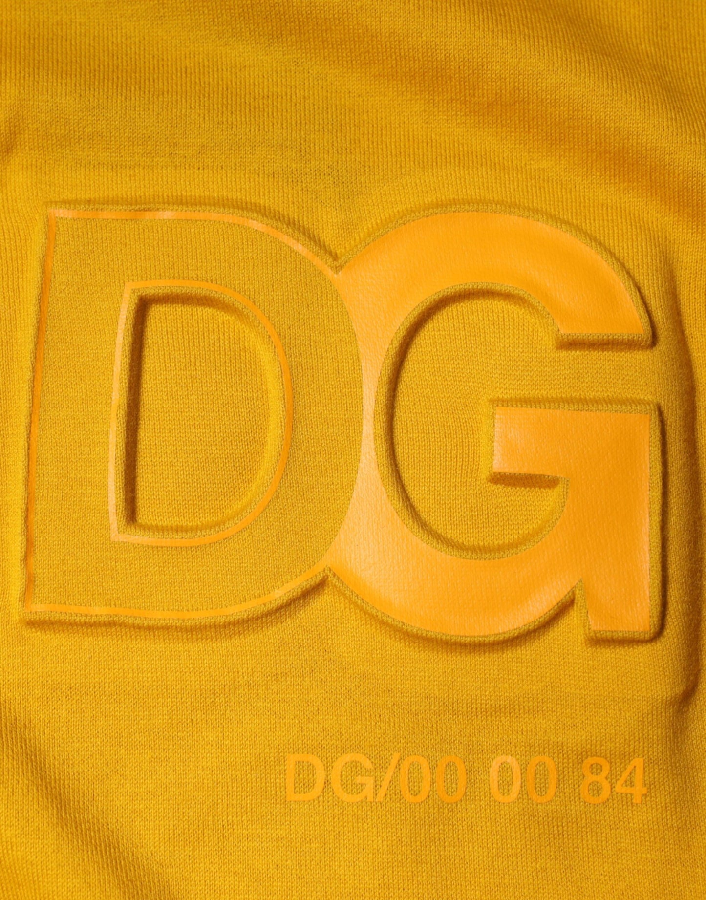 Dolce & Gabbana Mustard Embossed Logo Crew Neck T-shirt