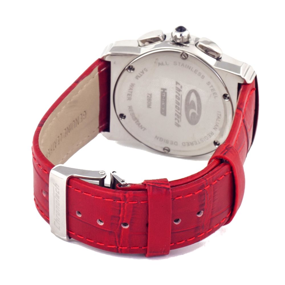 Chronotech Red Leather Watch