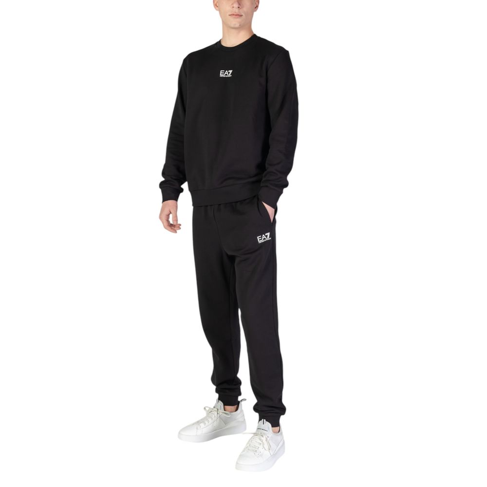 EA7 Emporio Armani Black Cotton Sweatsuit