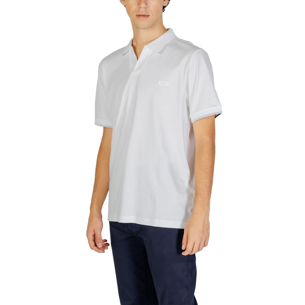 Calvin Klein Jeans – Weißes Poloshirt aus Baumwolle