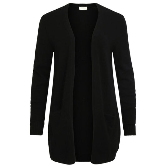 Vila Clothes Black Viscose Cardigan