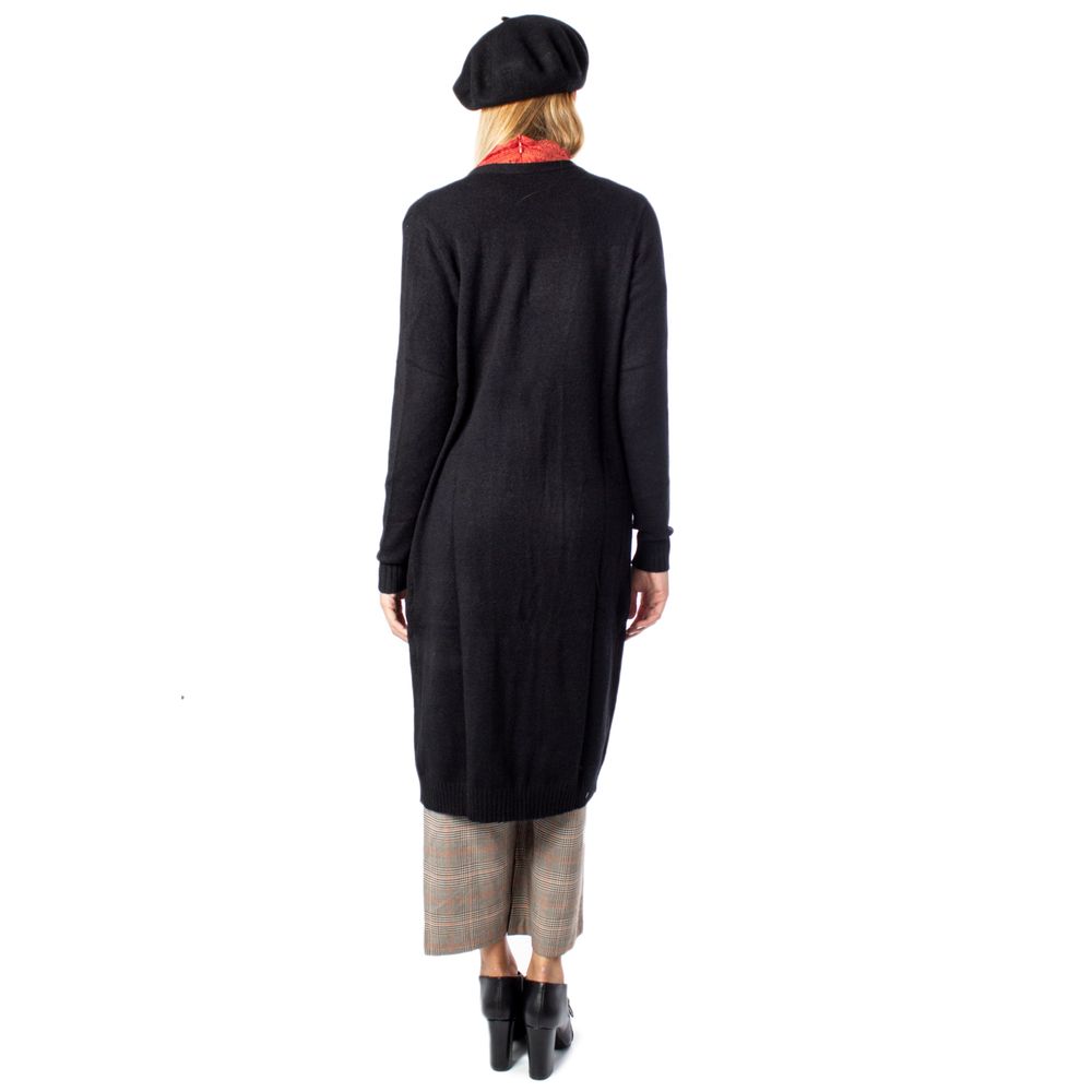 Vila Clothes Black Viscose Cardigan