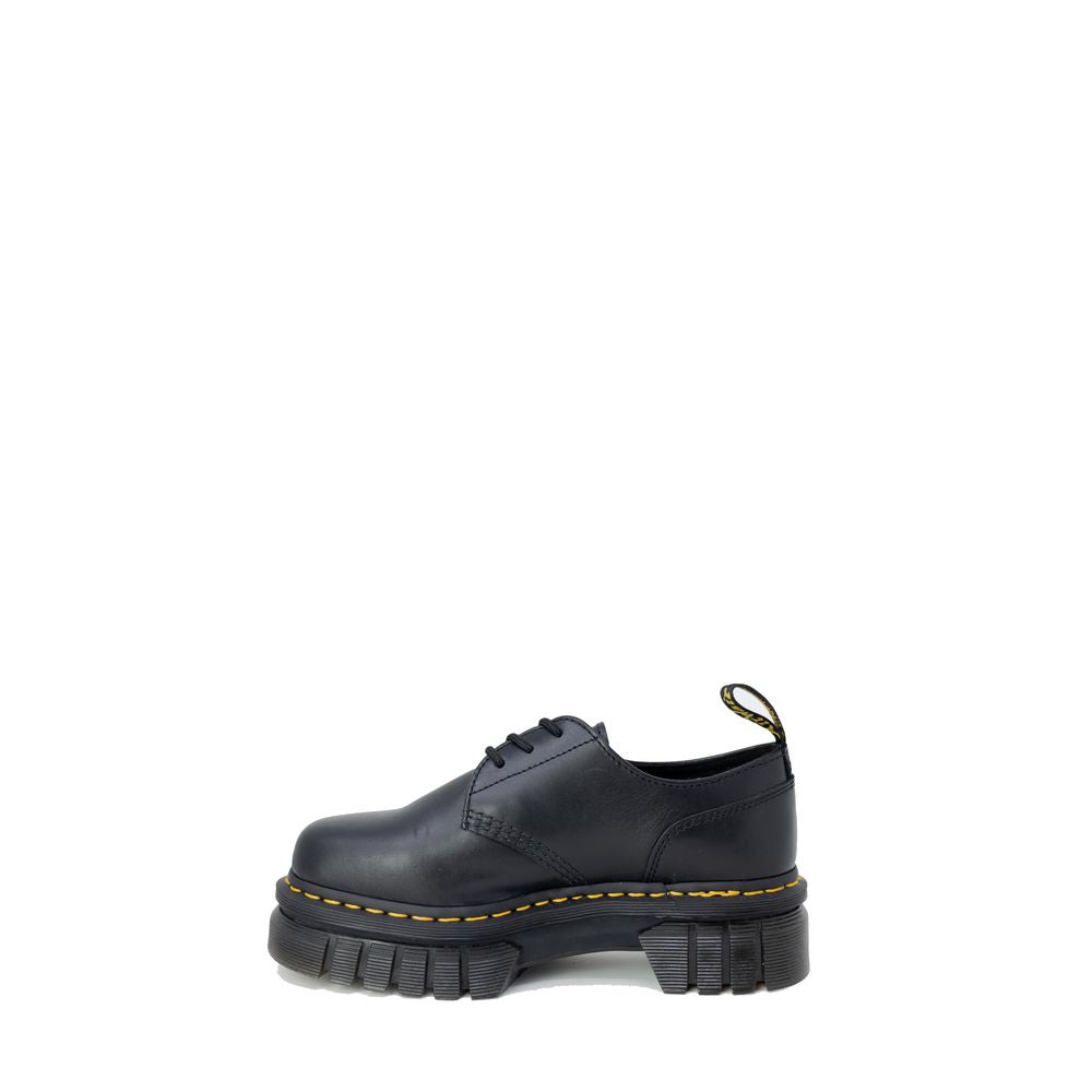 Dr. Martens Black Leather Flat Shoe