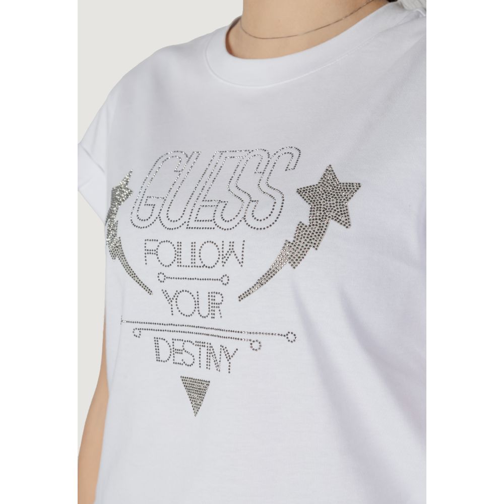 Guess White Cotton Tops & T-Shirt