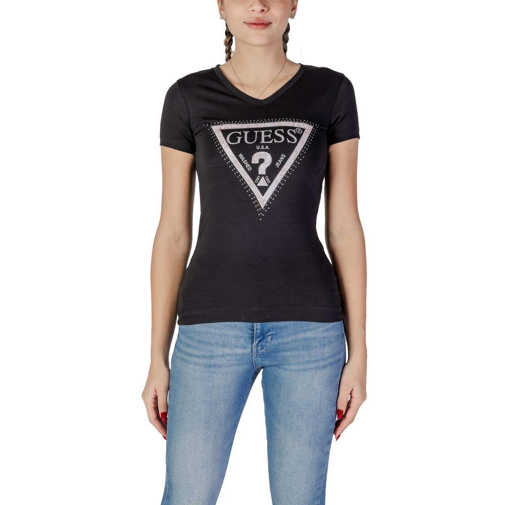 Guess Black Cotton Tops & T-Shirt