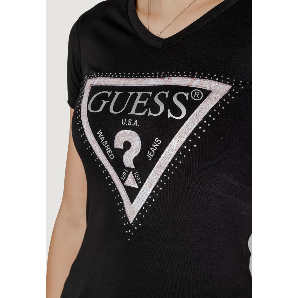 Guess Black Cotton Tops & T-Shirt