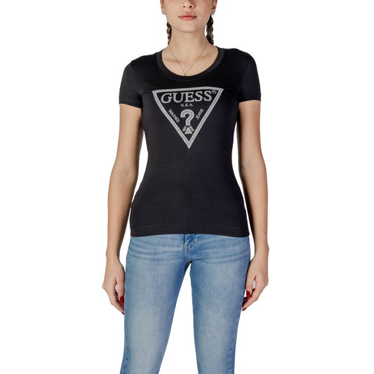 Guess Black Cotton Tops & T-Shirt