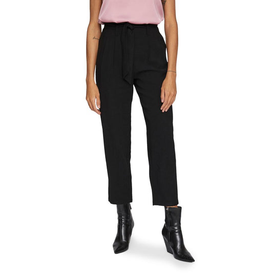 Vila Clothes Black Viscose Jeans &amp; Pant