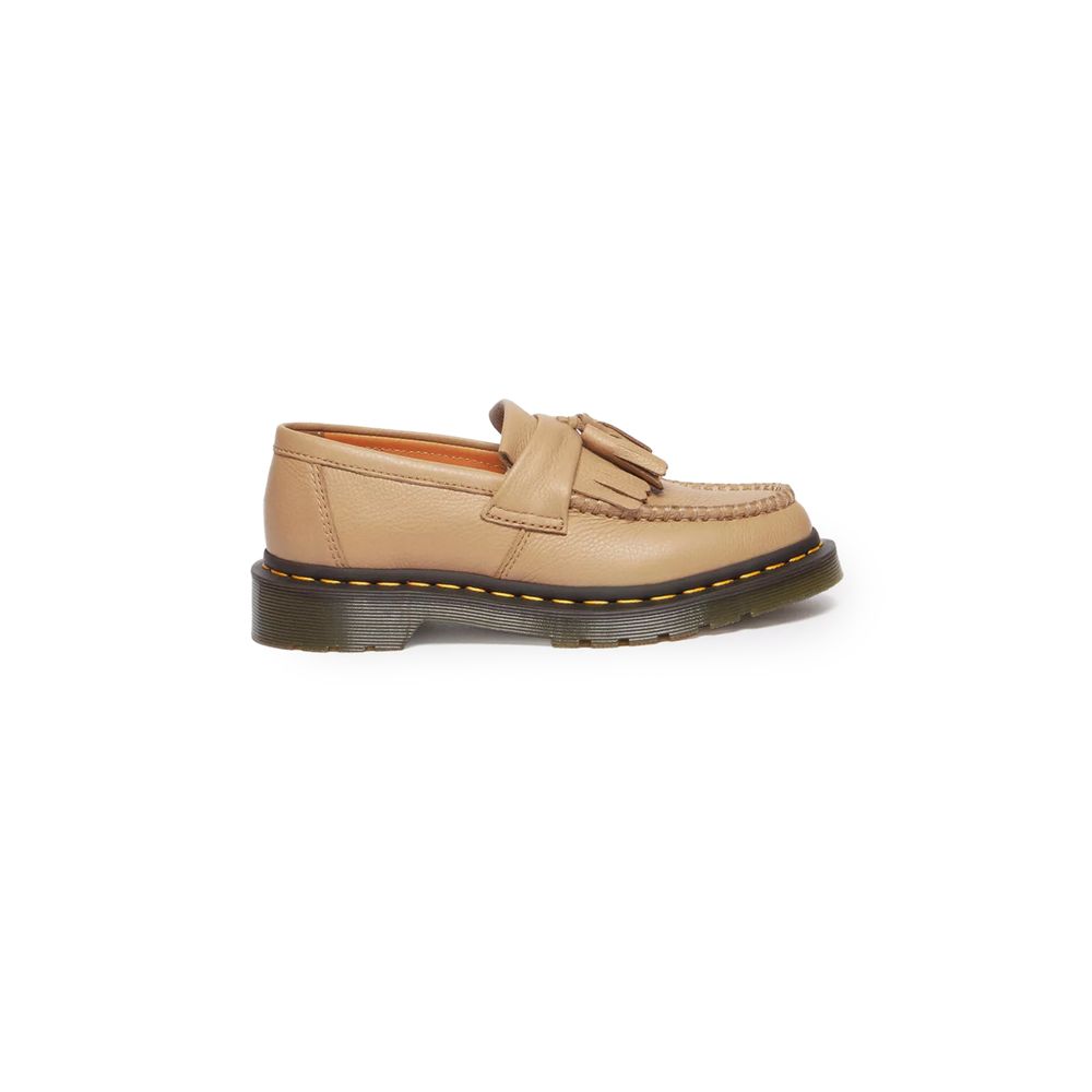 Dr. Martens Beige Leather Flat Shoe