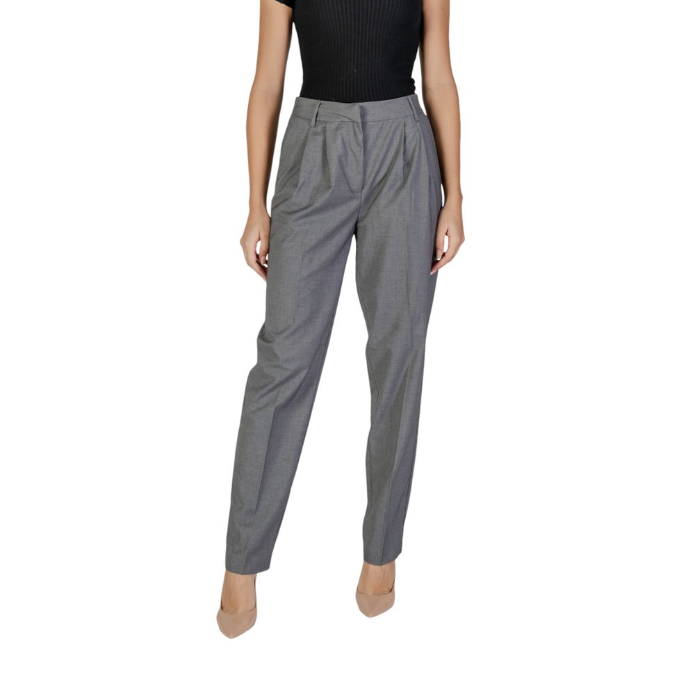 Vila Clothes Gray Polyester Jeans &amp; Pant