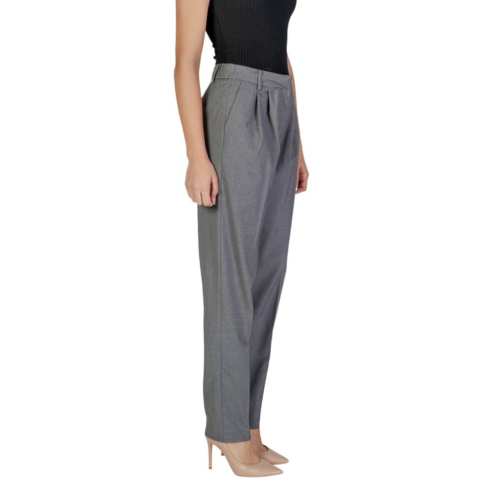 Vila Clothes Gray Polyester Jeans &amp; Pant