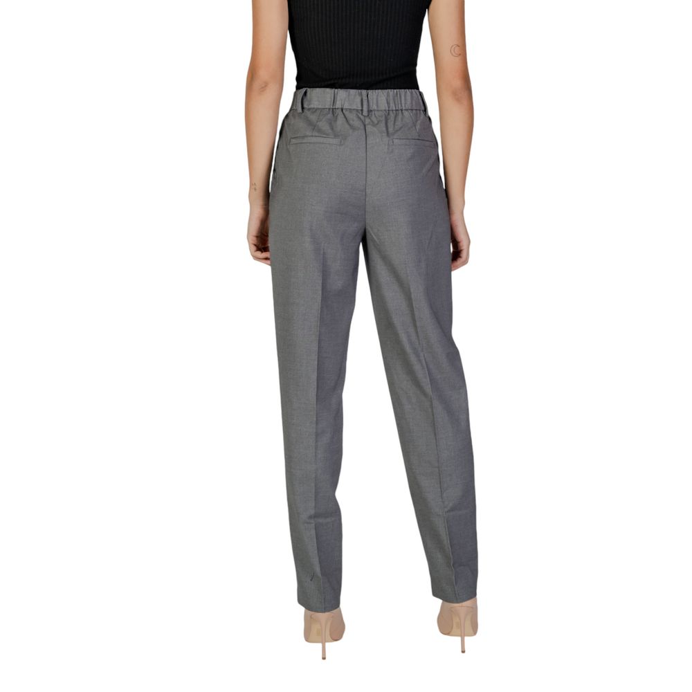 Vila Clothes Gray Polyester Jeans &amp; Pant