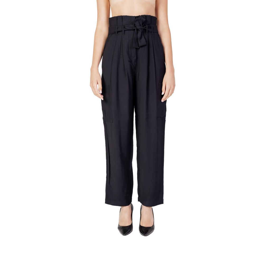 Vila Clothes Black Viscose Jeans &amp; Pant