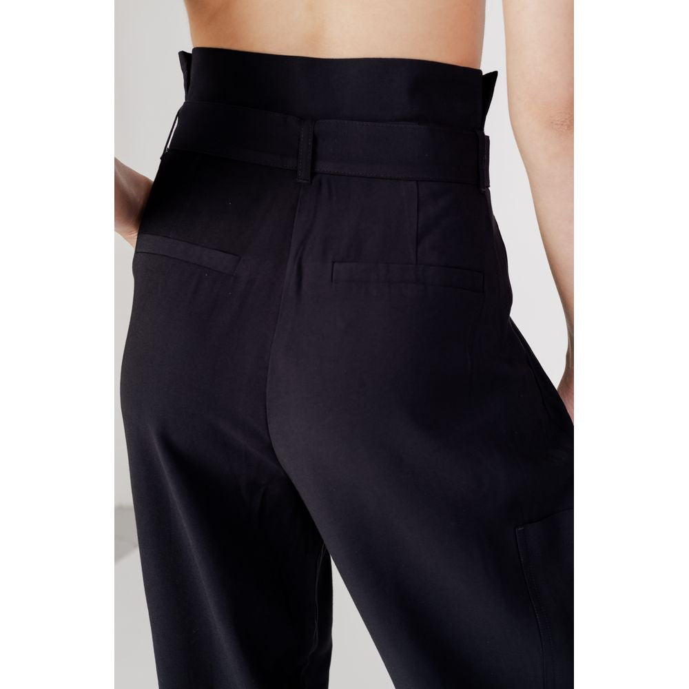 Vila Clothes Black Viscose Jeans &amp; Pant