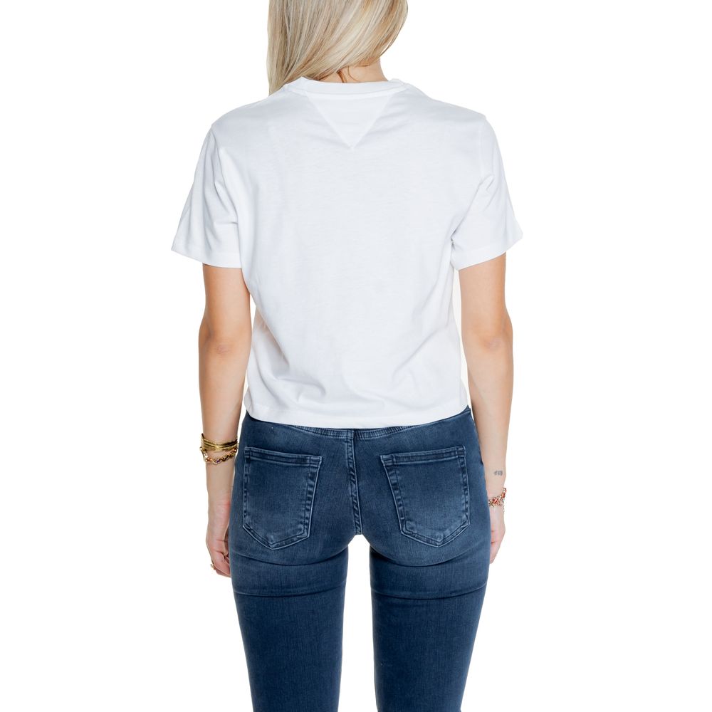 Tommy Hilfiger Jeans White Recycled Cotton Tops & T-Shirt