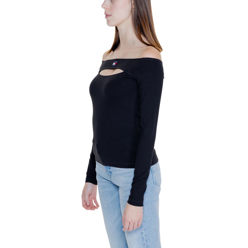 Tommy Hilfiger Jeans Black Sustainable Viscose Tops & T-Shirt