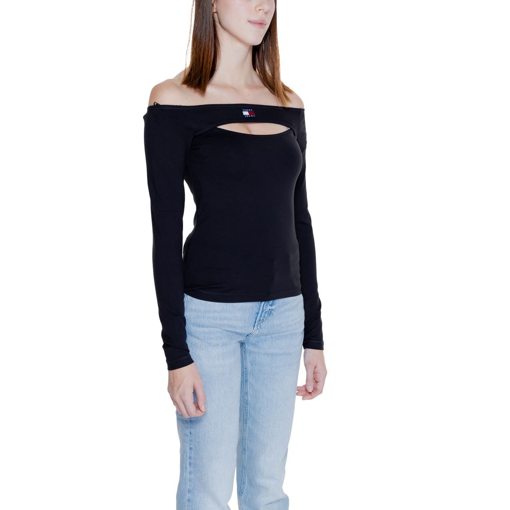 Tommy Hilfiger Jeans Black Sustainable Viscose Tops & T-Shirt