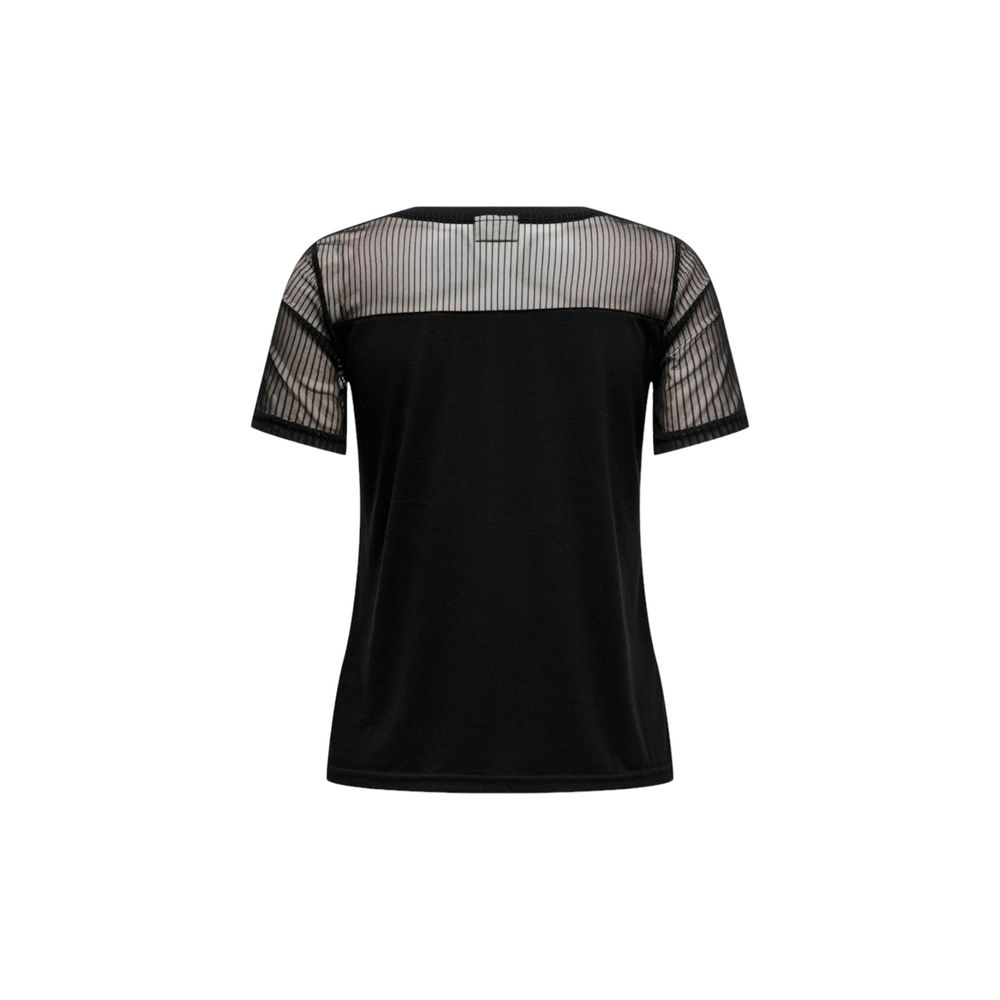 Jacqueline De Yong Black Cotton Tops & T-Shirt