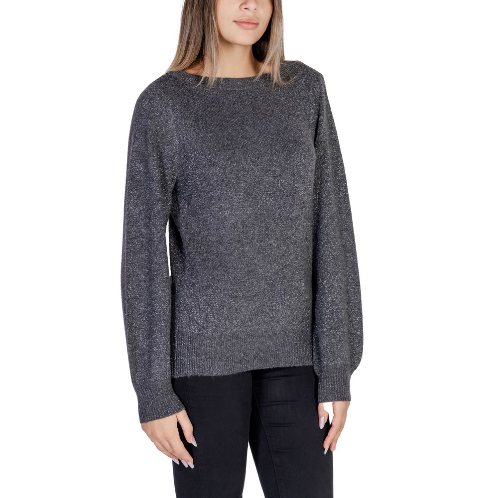 Jacqueline De Yong Gray Polyester Sweater