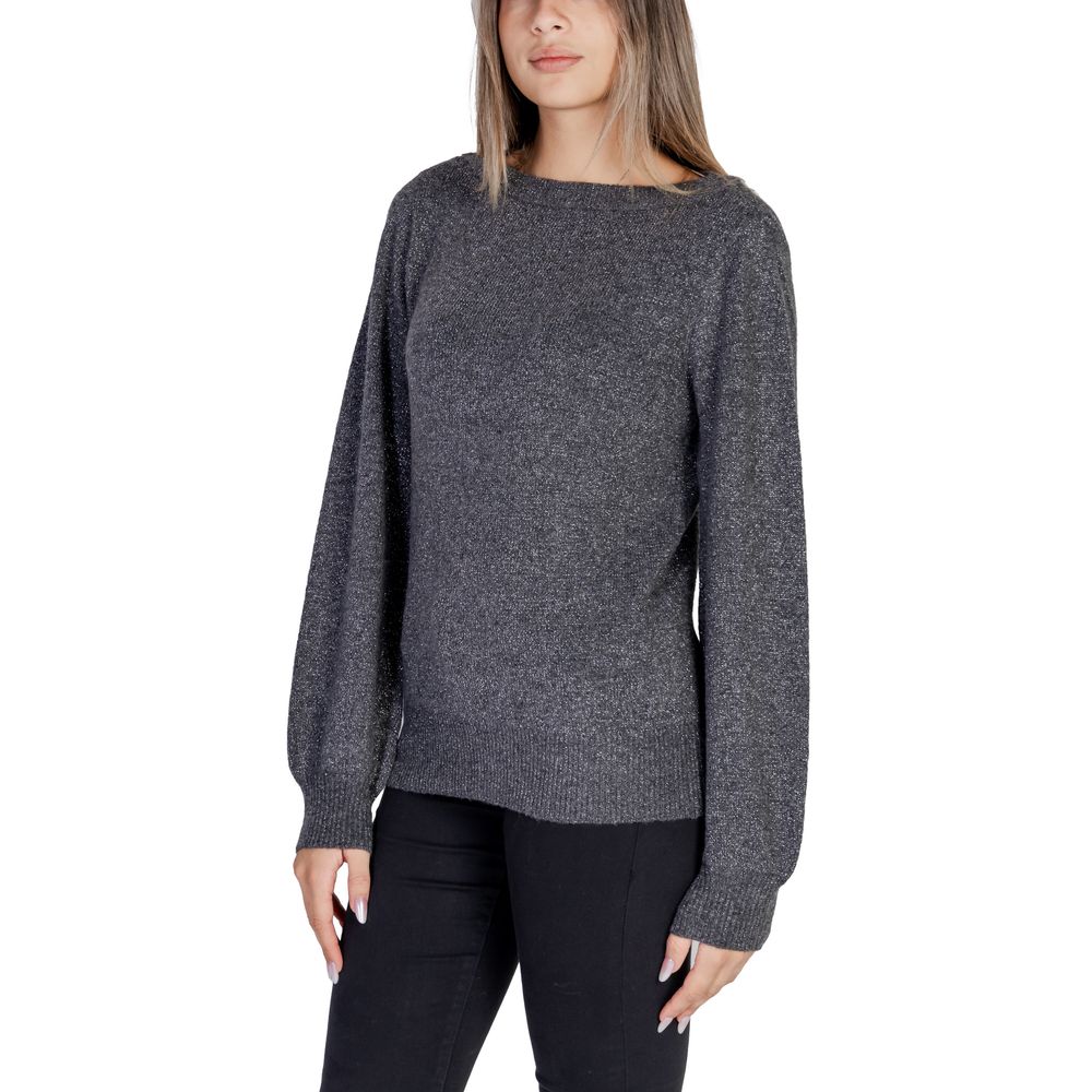 Jacqueline De Yong Gray Polyester Sweater