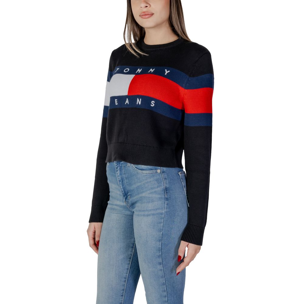 Tommy Hilfiger Jeans Black Cotton Rigenerato Tops & T-Shirt