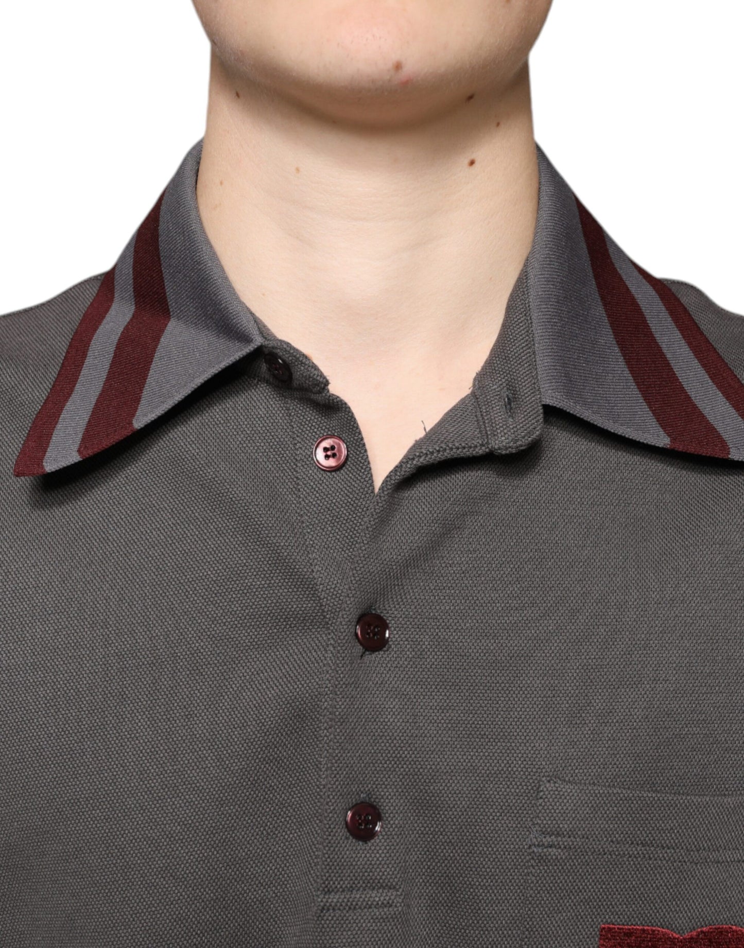 Dolce & Gabbana Gray DG Embroidery Collared Men Polo T-shirt