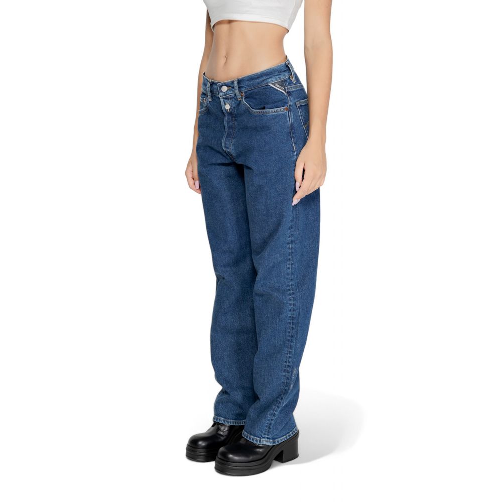Replay – Blaue Mom-Jeans aus Baumwolle