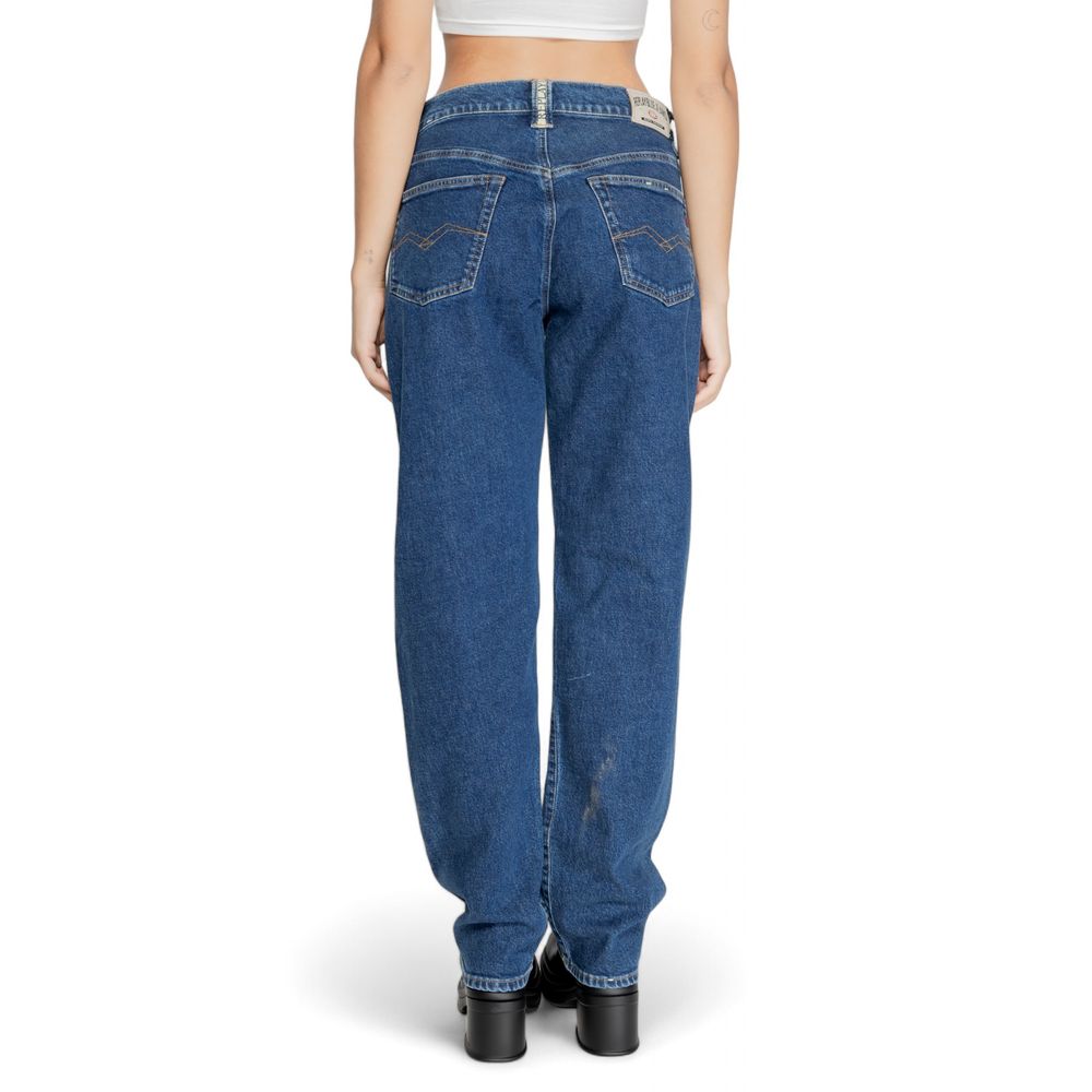 Replay – Blaue Mom-Jeans aus Baumwolle