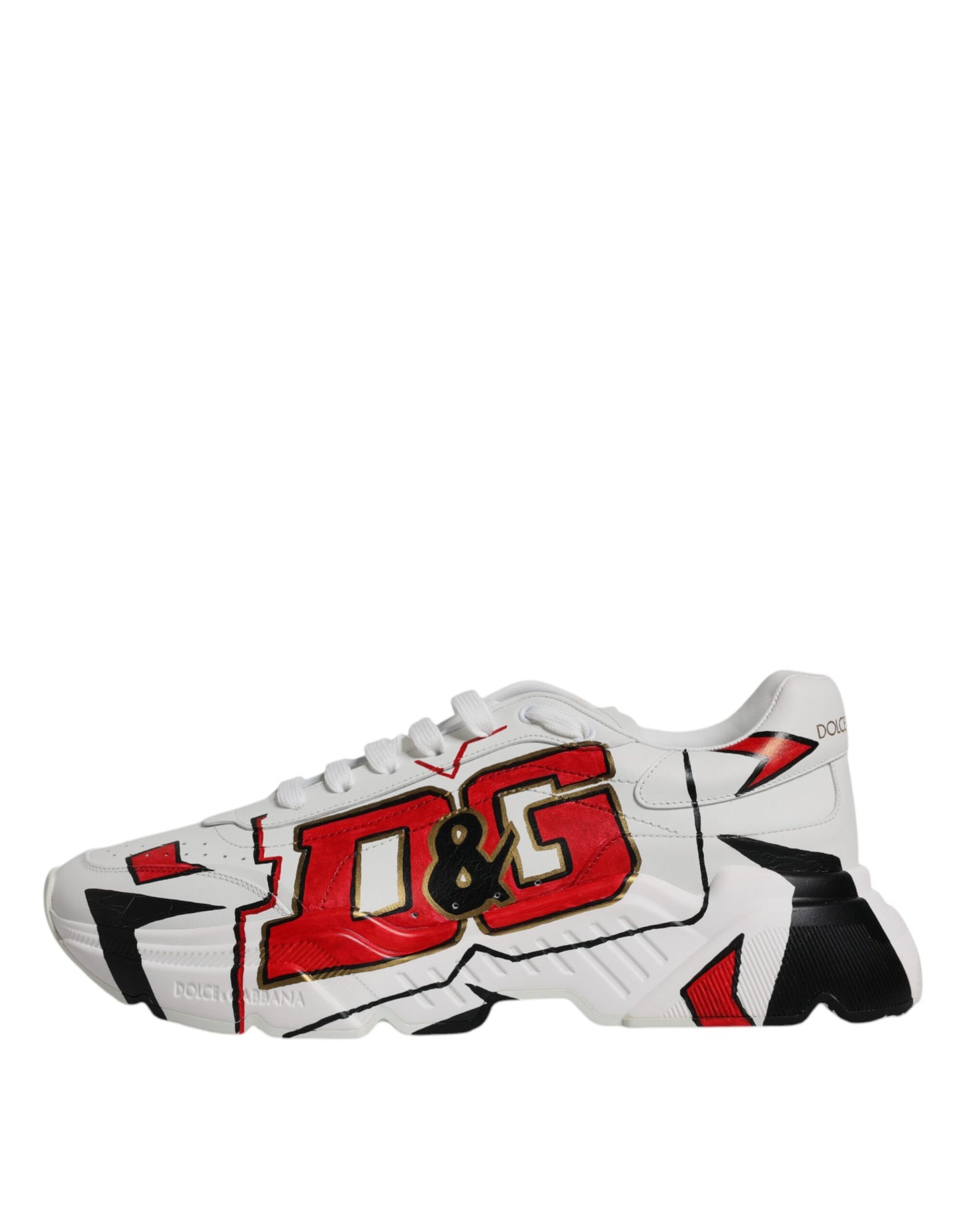 Dolce & Gabbana White Daymaster Hand Painted Sneakers Shoes