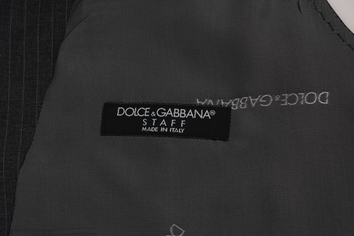 Dolce &amp; Gabbana Gray STAFF Cotton Striped Vest