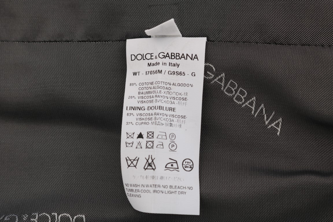 Dolce &amp; Gabbana Gray STAFF Cotton Striped Vest