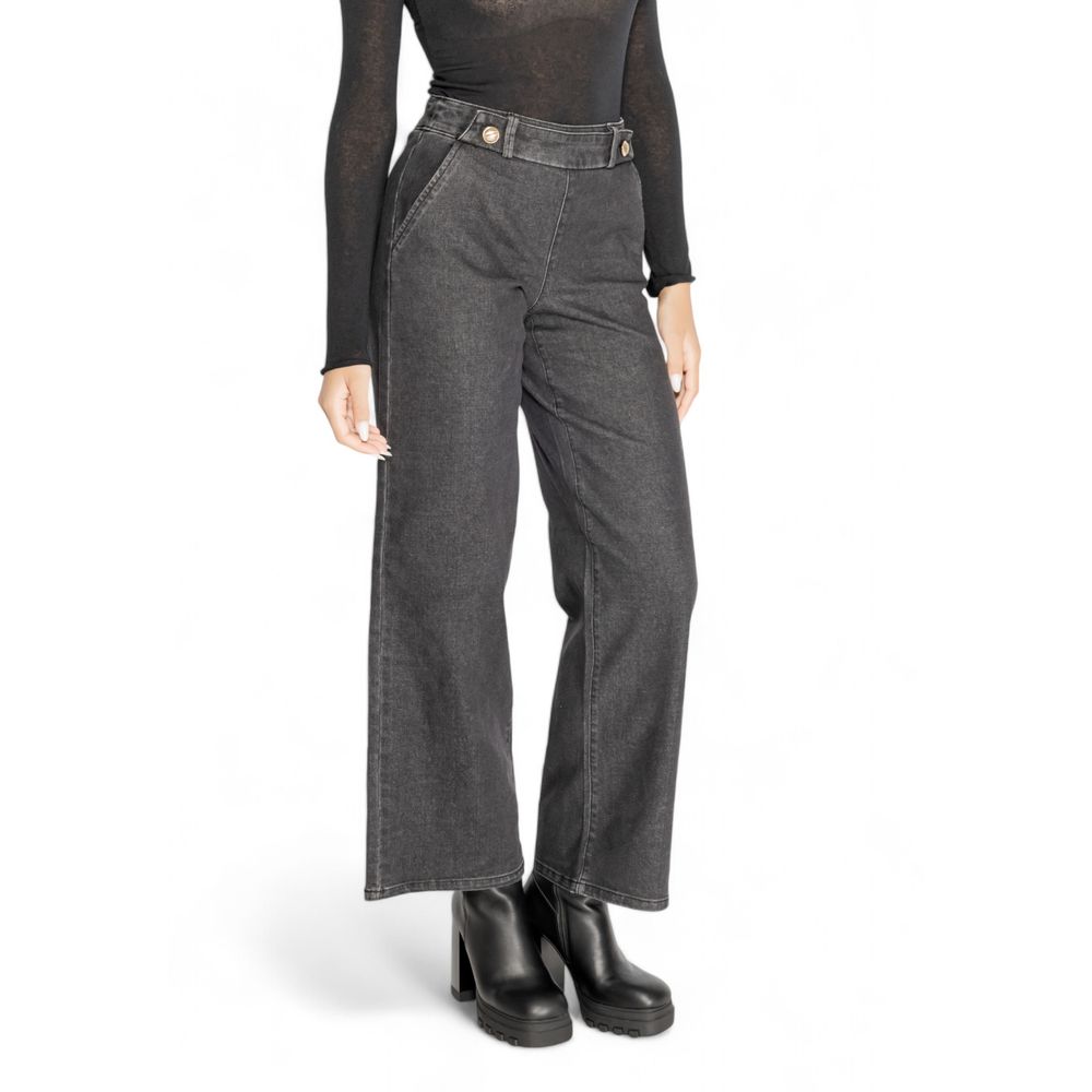 Jacqueline De Yong Black Cotton Jeans & Pant