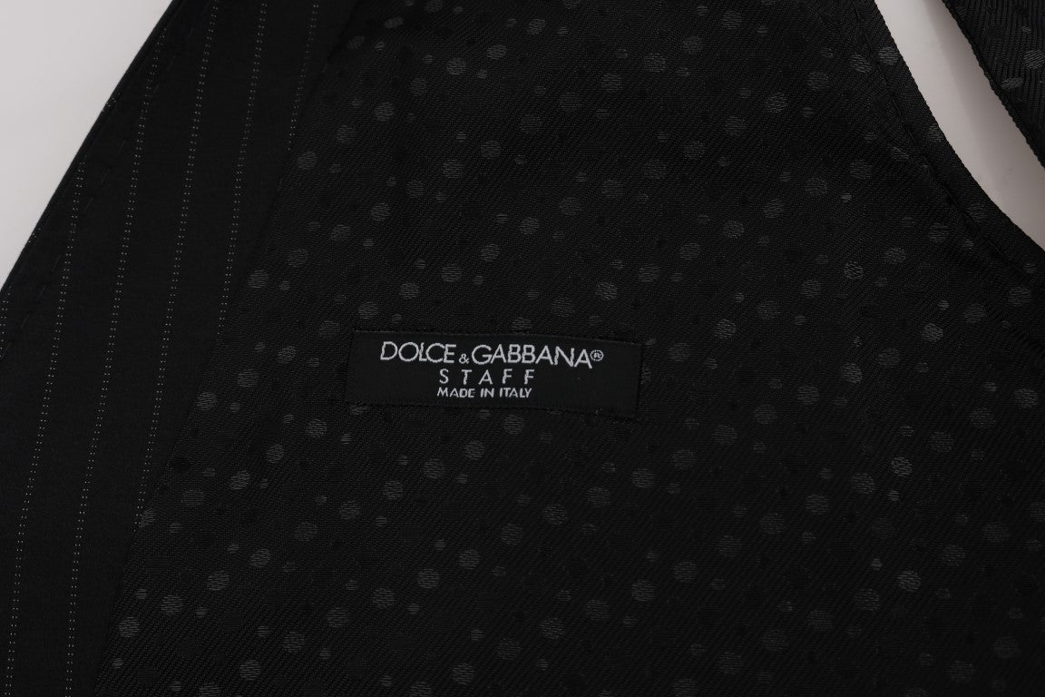 Dolce &amp; Gabbana Gray STAFF Cotton Striped Vest