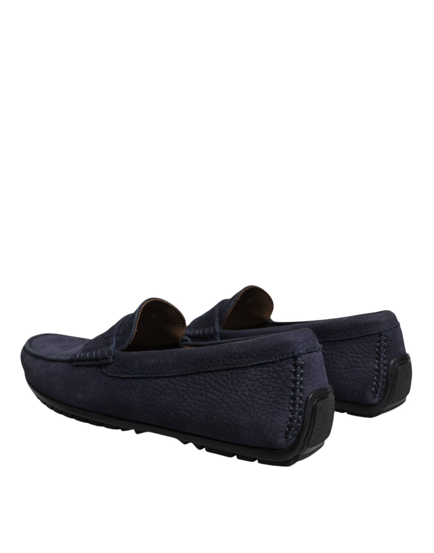 Dolce & Gabbana Blue Calf Leather Slip On Men Moccasin Shoes