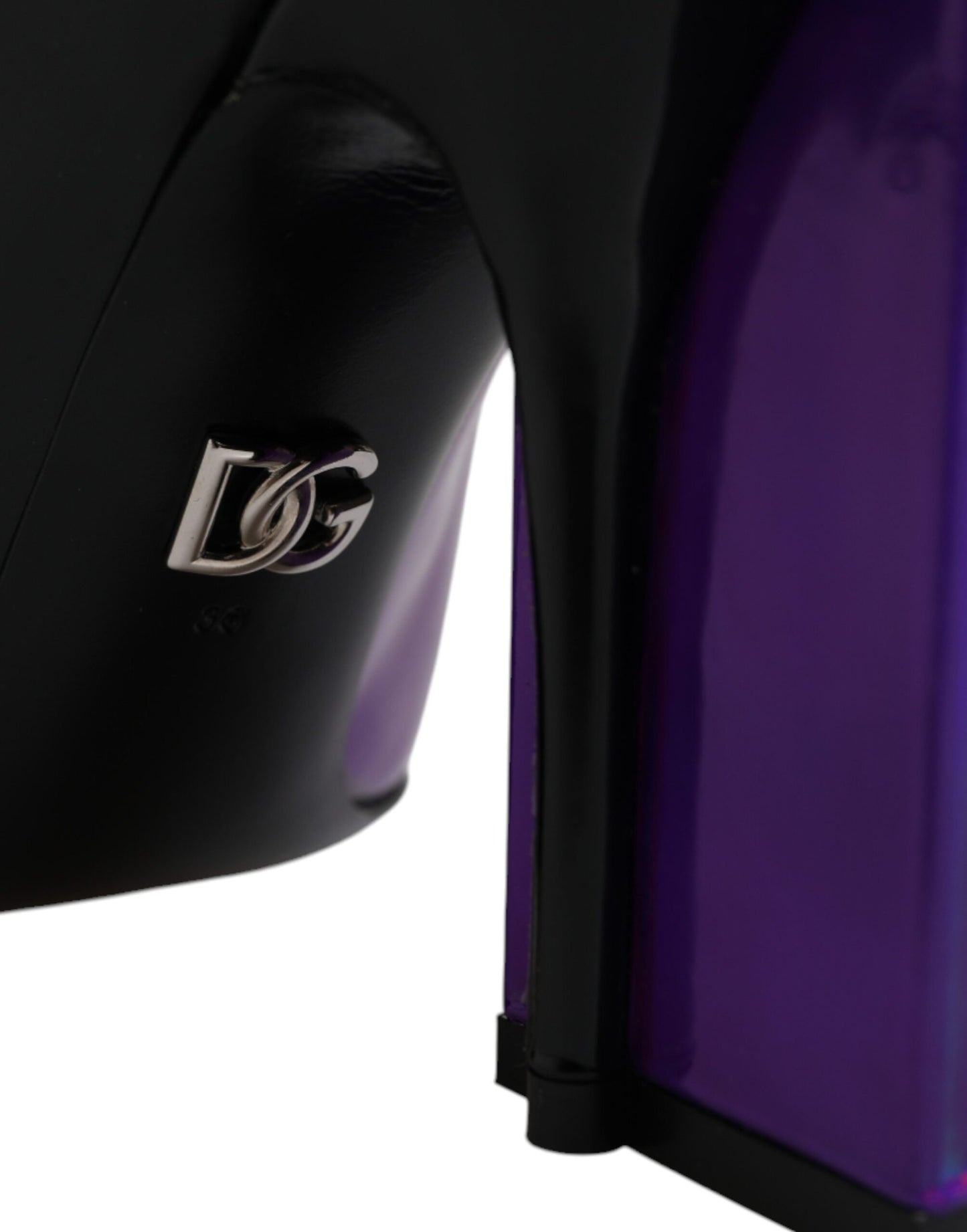 Dolce &amp; Gabbana Purple Black Pointed Ankle Boots Shoes