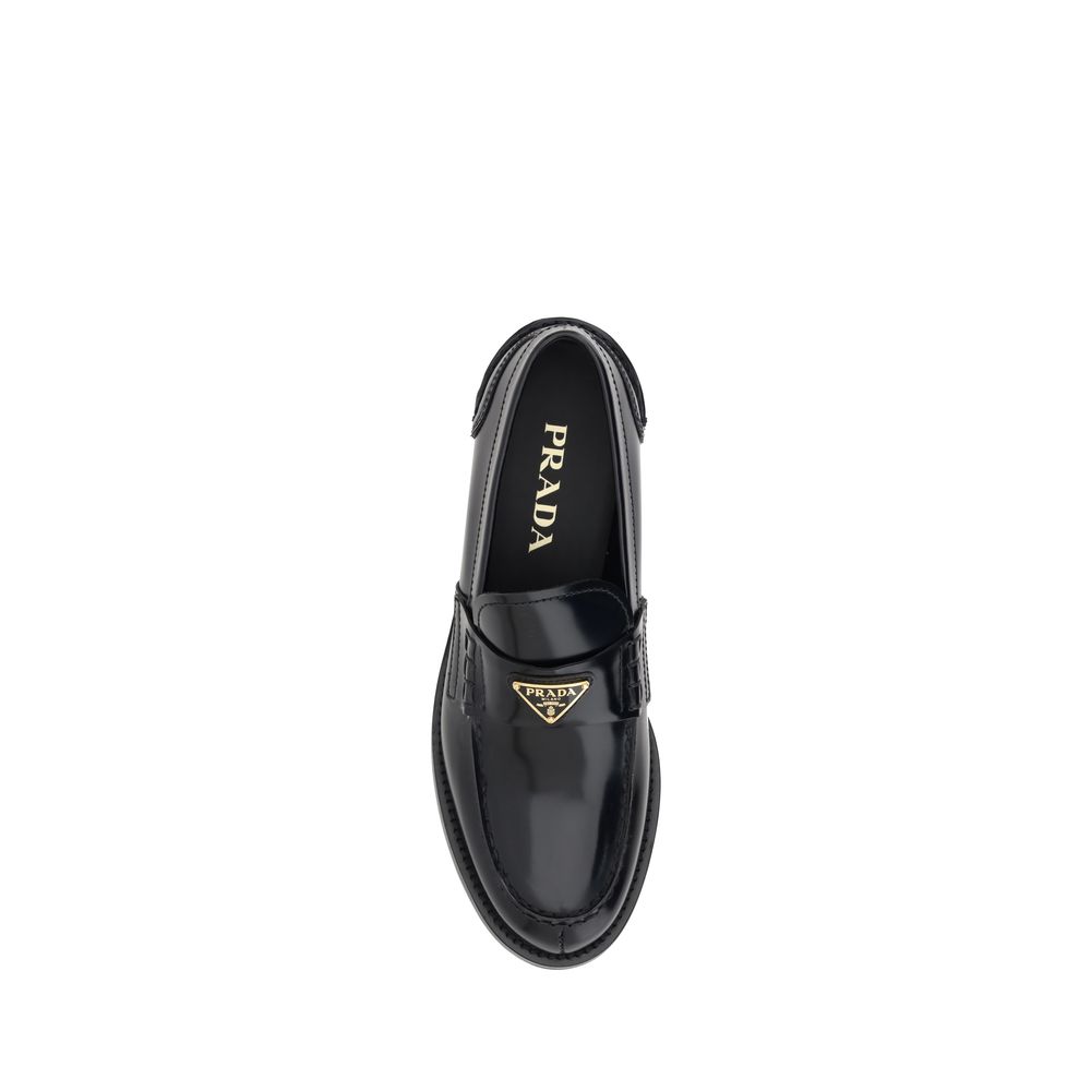 Prada Black Leather Loafers