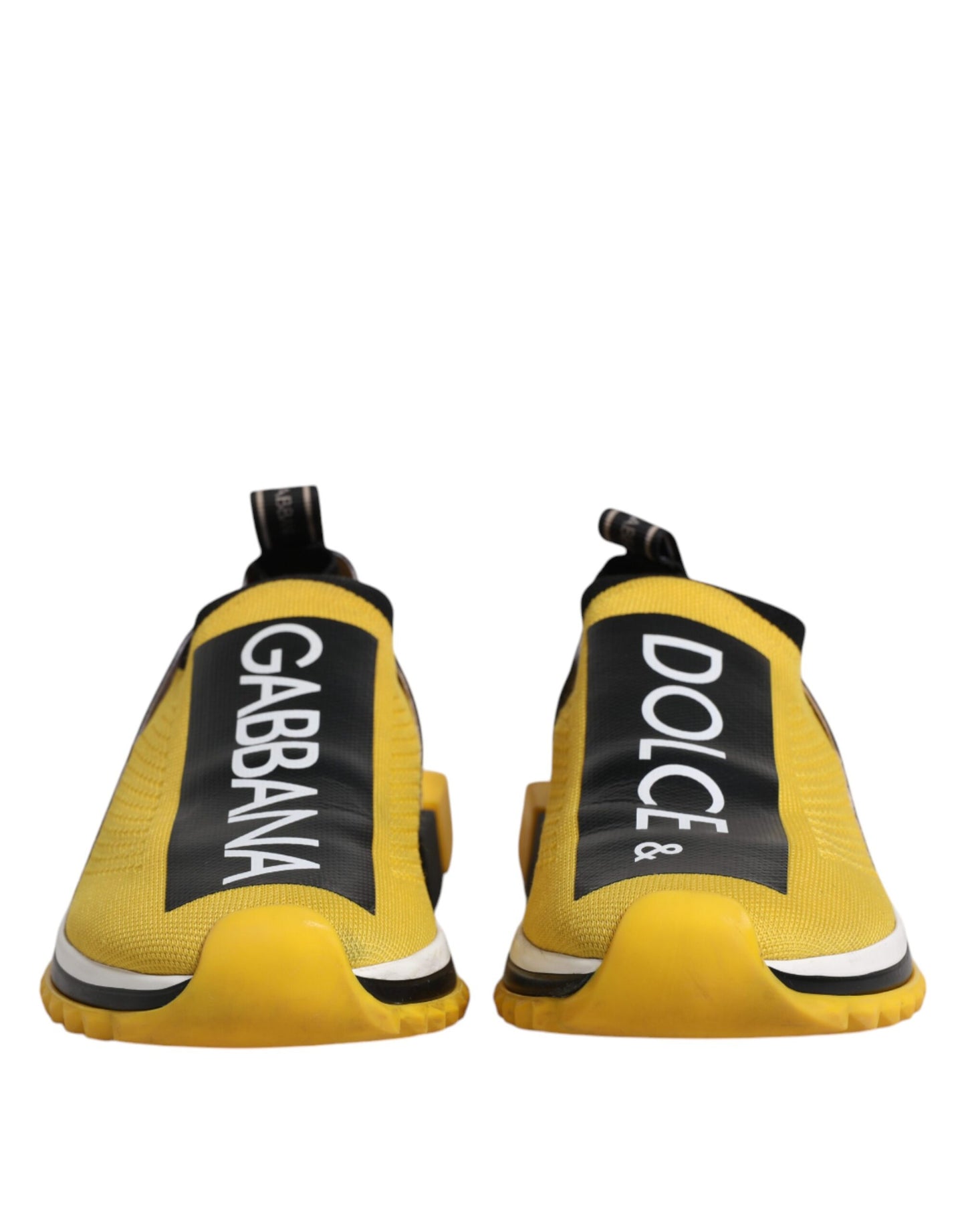 Dolce &amp; Gabbana Yellow Black Slip On Sorrento Sneaker Shoes