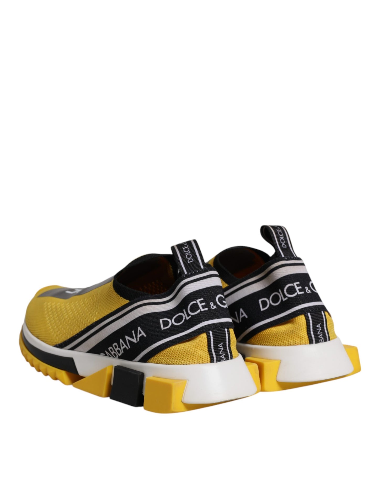 Dolce &amp; Gabbana Yellow Black Slip On Sorrento Sneaker Shoes
