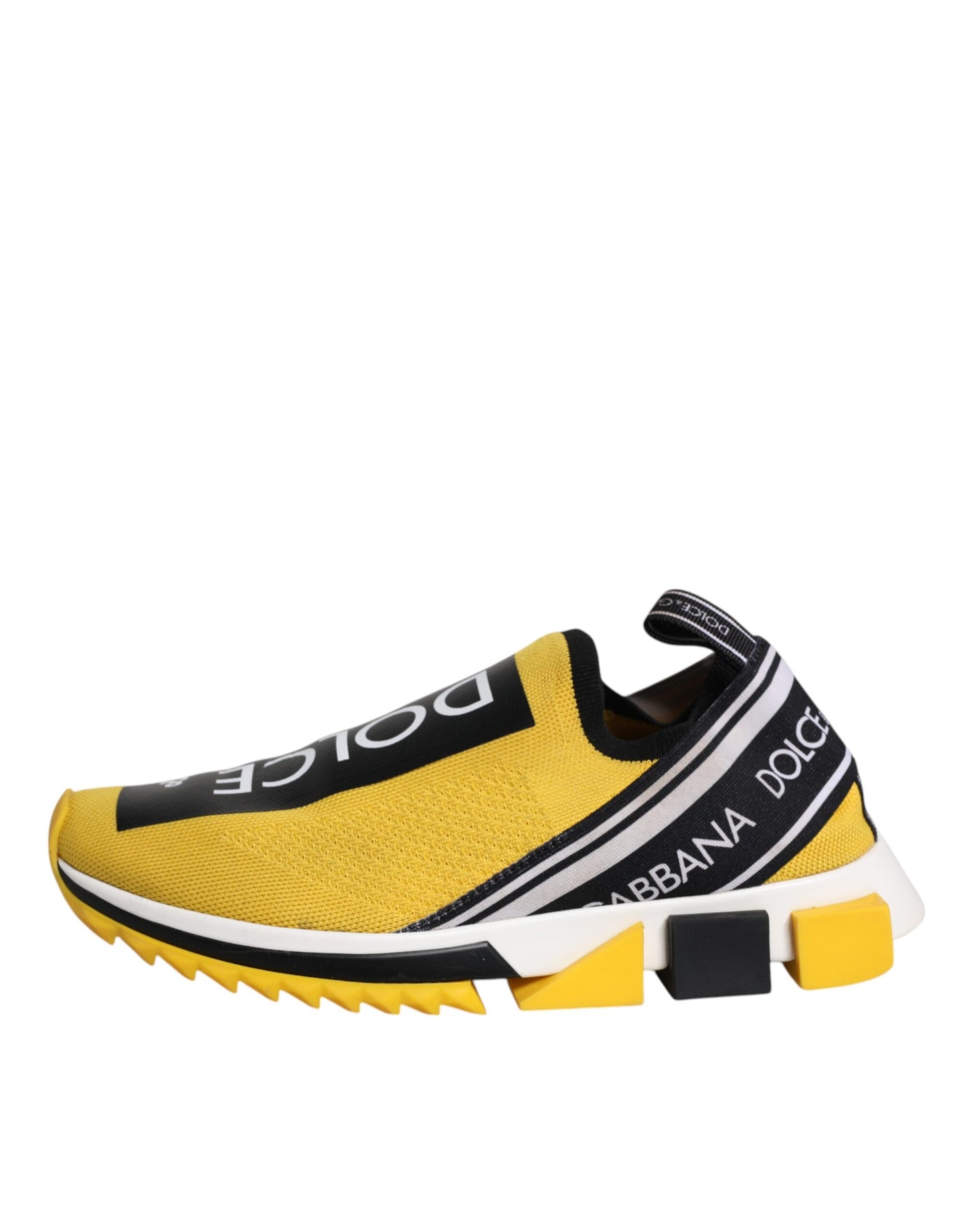 Dolce &amp; Gabbana Yellow Black Slip On Sorrento Sneaker Shoes