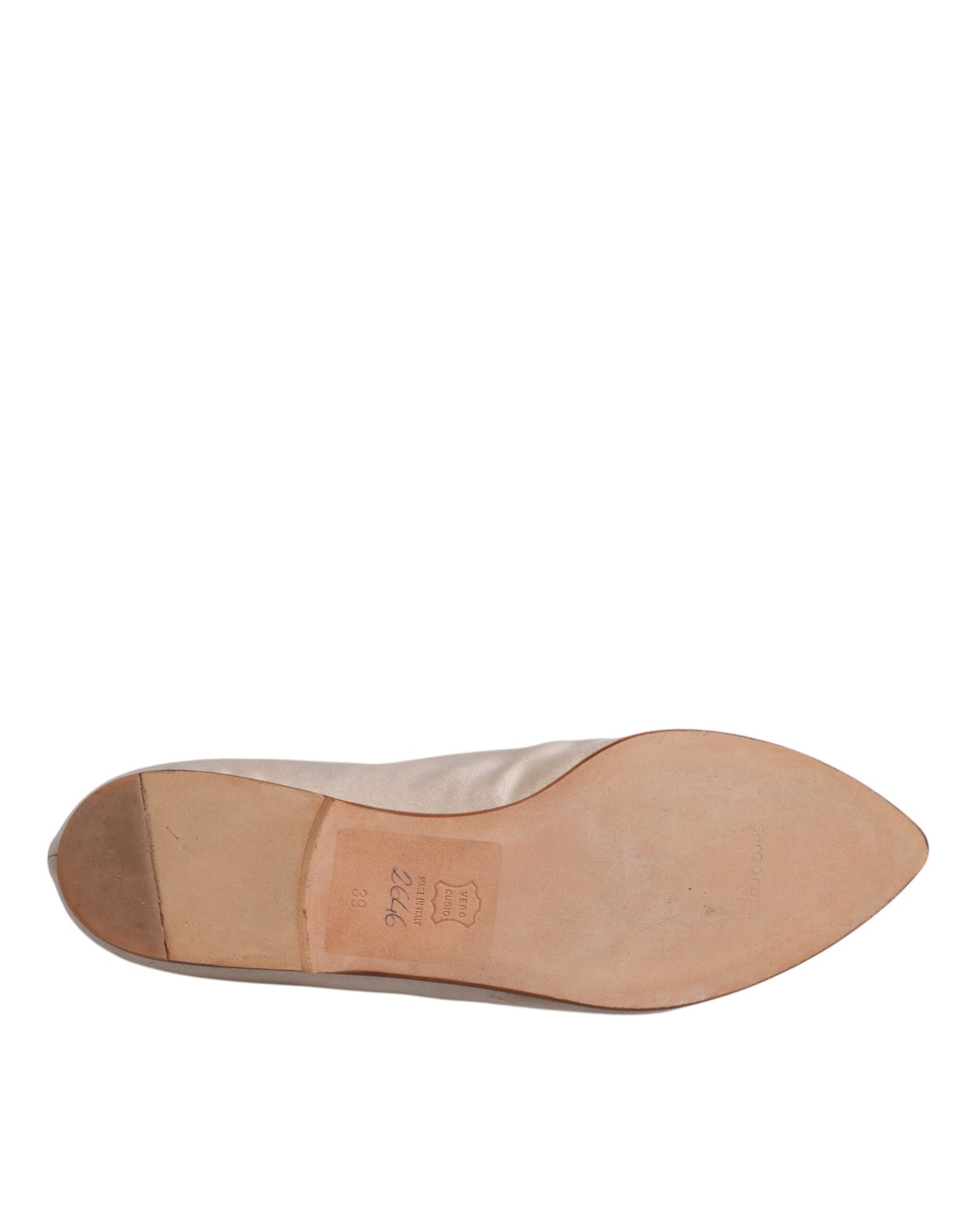 Dolce & Gabbana Beige Fabric Slip On Ballerina Flats Shoes