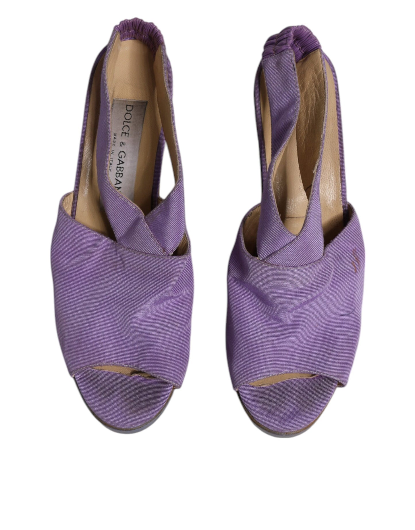 Dolce & Gabbana Purple Platform Slingback Heels Sandals Shoes