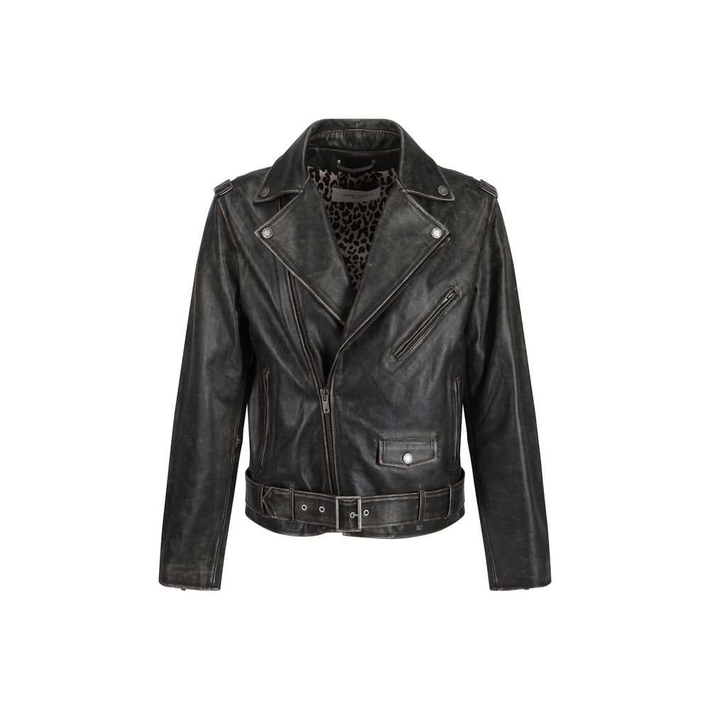 Giacca da motociclista dorata Golden Goose