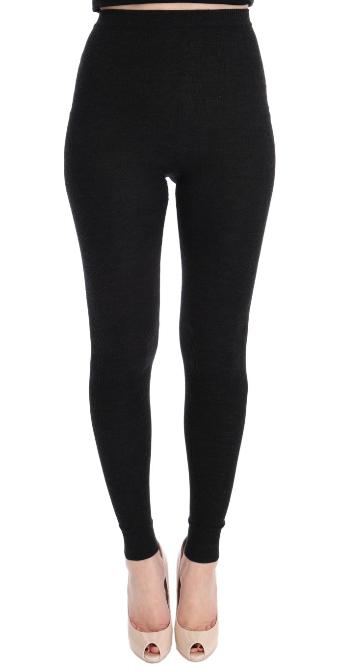 Dolce &amp; Gabbana Gray Wool Stretch Tights